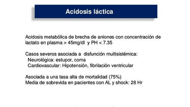 acidosis lactica y metformina